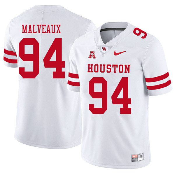2018 Men #94 Cameron Malveaux Houston Cougars College Football Jerseys Sale-White 2018 Men #94 Cameron Malveaux Houston Cougars College Football Jerseys Sale-White
